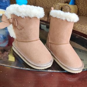 Fur lined baby girl boots